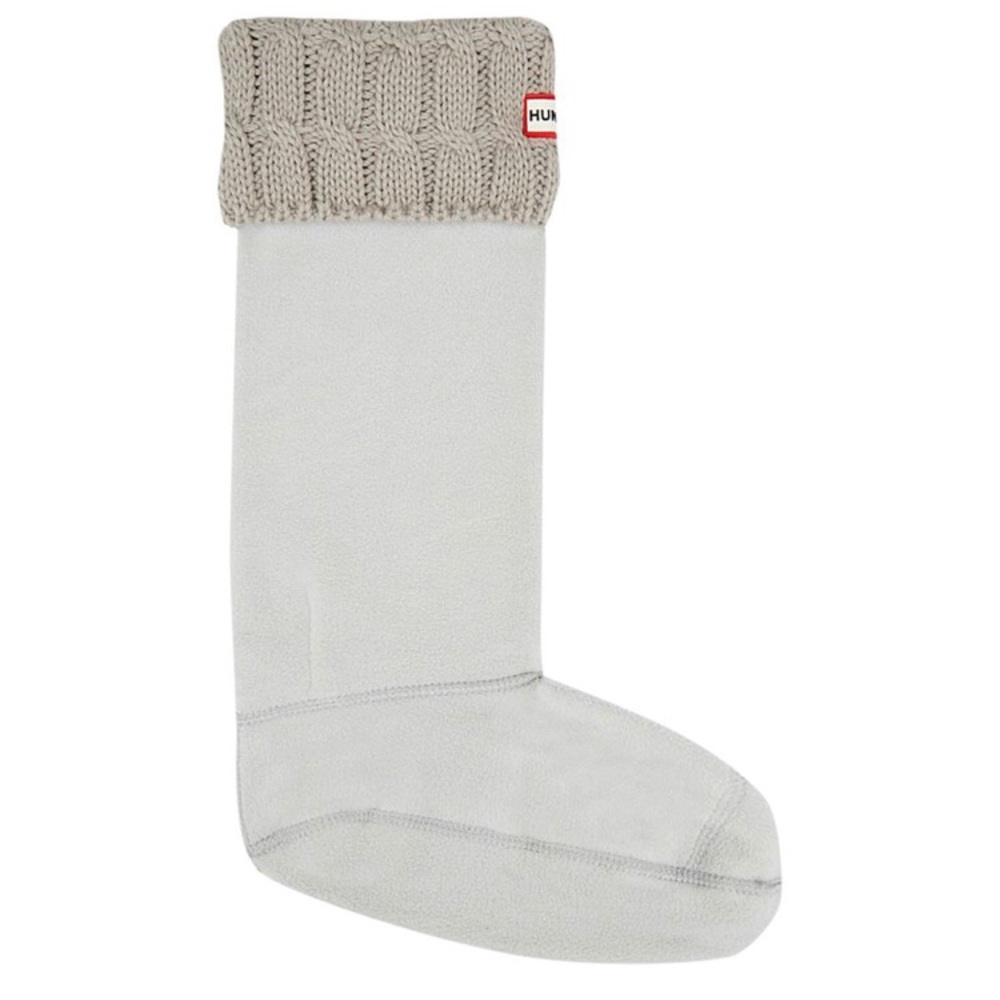 Hunter Cable Knit Tall Boot Socks - M, Greige